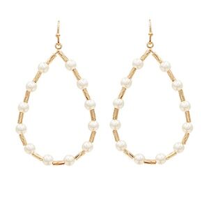 Pearl Station Teardrop Earrings